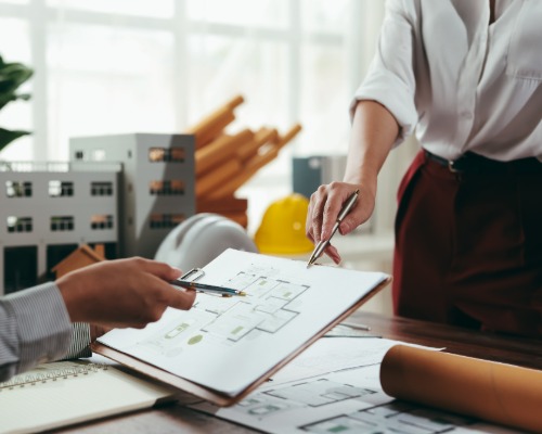 Meeting to go through the building plans and complex details